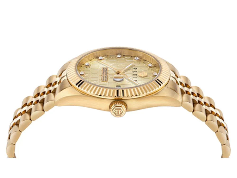 Philipp Plein Superlative Date Quartz Watch, Gold, 41 mm, PWMFA0525 - Image 4