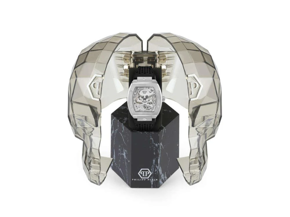Philipp Plein The Skeleton Automatic Watch, PVD, Silver, 44 mm, PWBAA2123 - Image 4