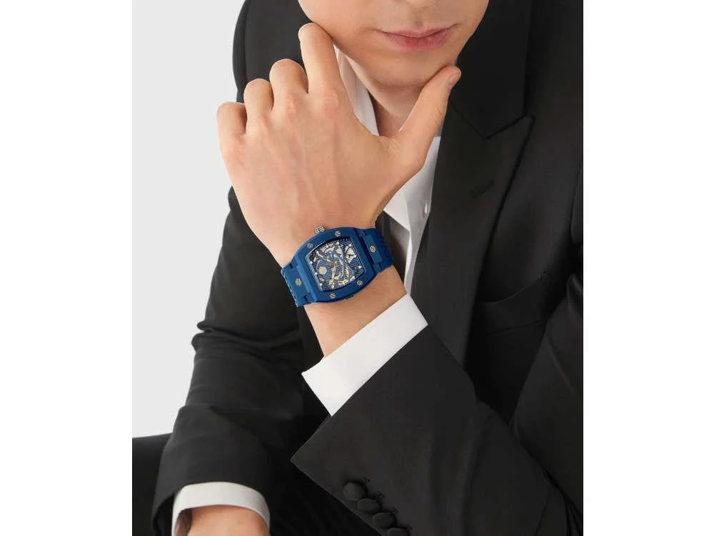 Philipp Plein The Skeleton Ecoceramic Automatic Watch, Blue, 44 mm, PWVBA0323 - Image 5