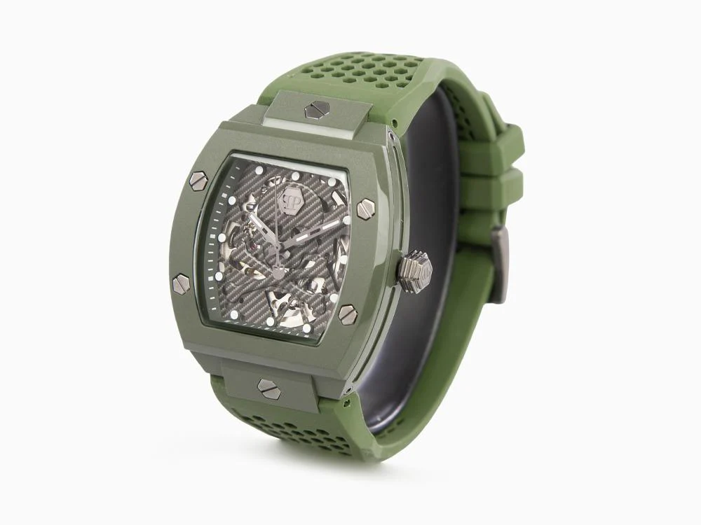 Philipp Plein The Skeleton Ecoceramic Automatic Watch, Green, 44 mm, PWVBA0223 - Image 4