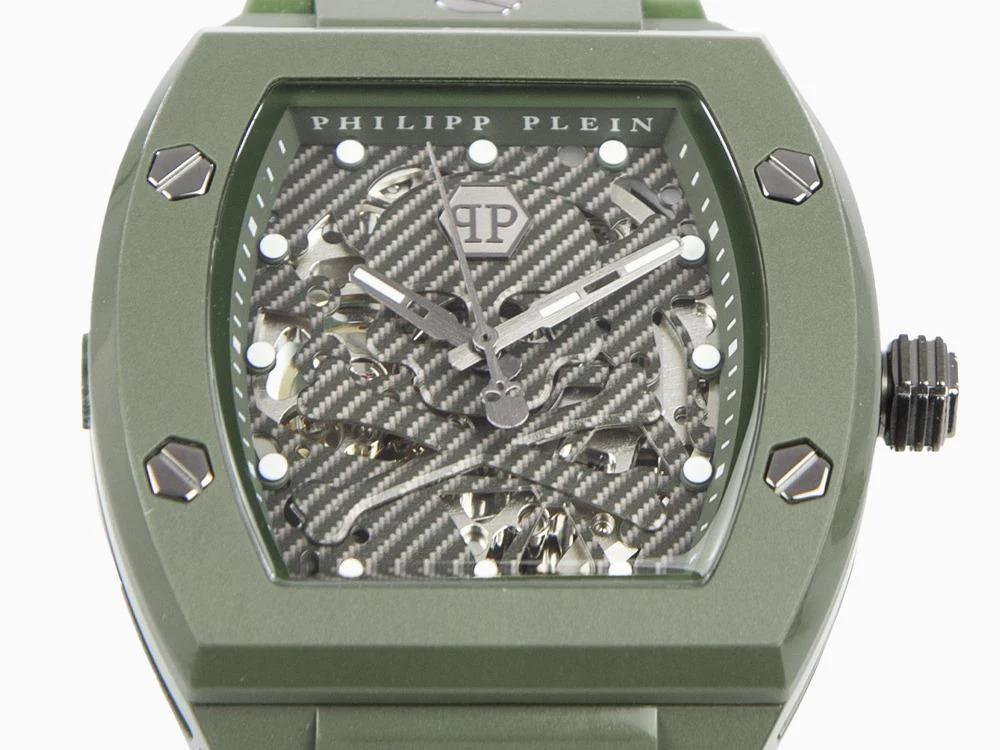 Philipp Plein The Skeleton Ecoceramic Automatic Watch, Green, 44 mm, PWVBA0223 - Image 8