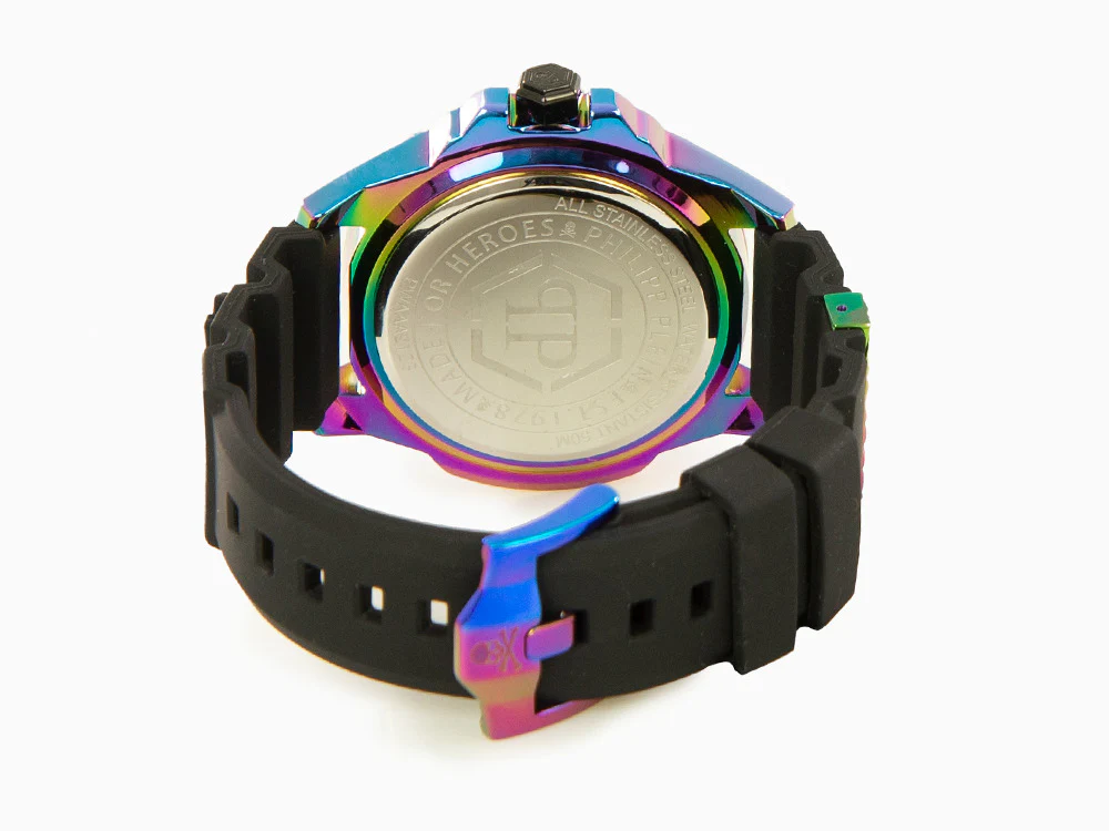 Philipp Plein The Skull Rainbow Quartz Watch, PVD, Black, 44 mm, PWAAA2123 - Image 3