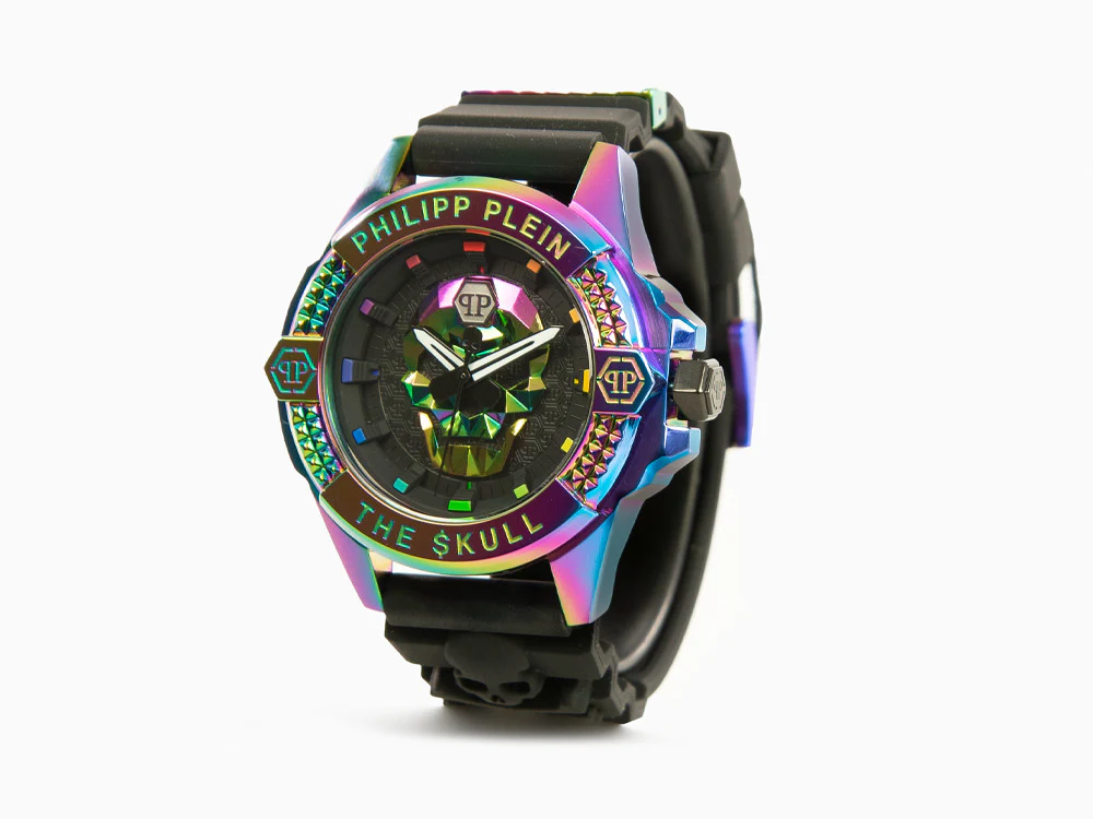 Philipp Plein The Skull Rainbow Quartz Watch, PVD, Black, 44 mm, PWAAA2123 - Image 4
