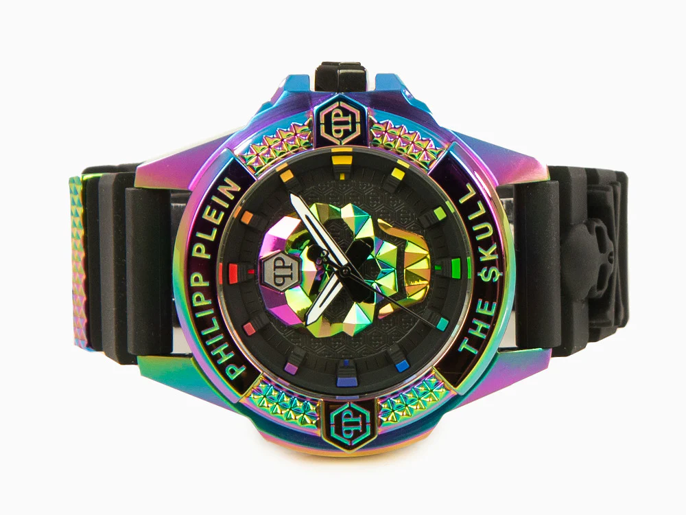 Philipp Plein The Skull Rainbow Quartz Watch, PVD, Black, 44 mm, PWAAA2123 - Image 7