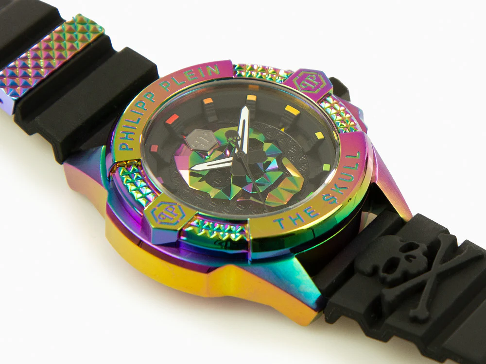Philipp Plein The Skull Rainbow Quartz Watch, PVD, Black, 44 mm, PWAAA2123 - Image 9