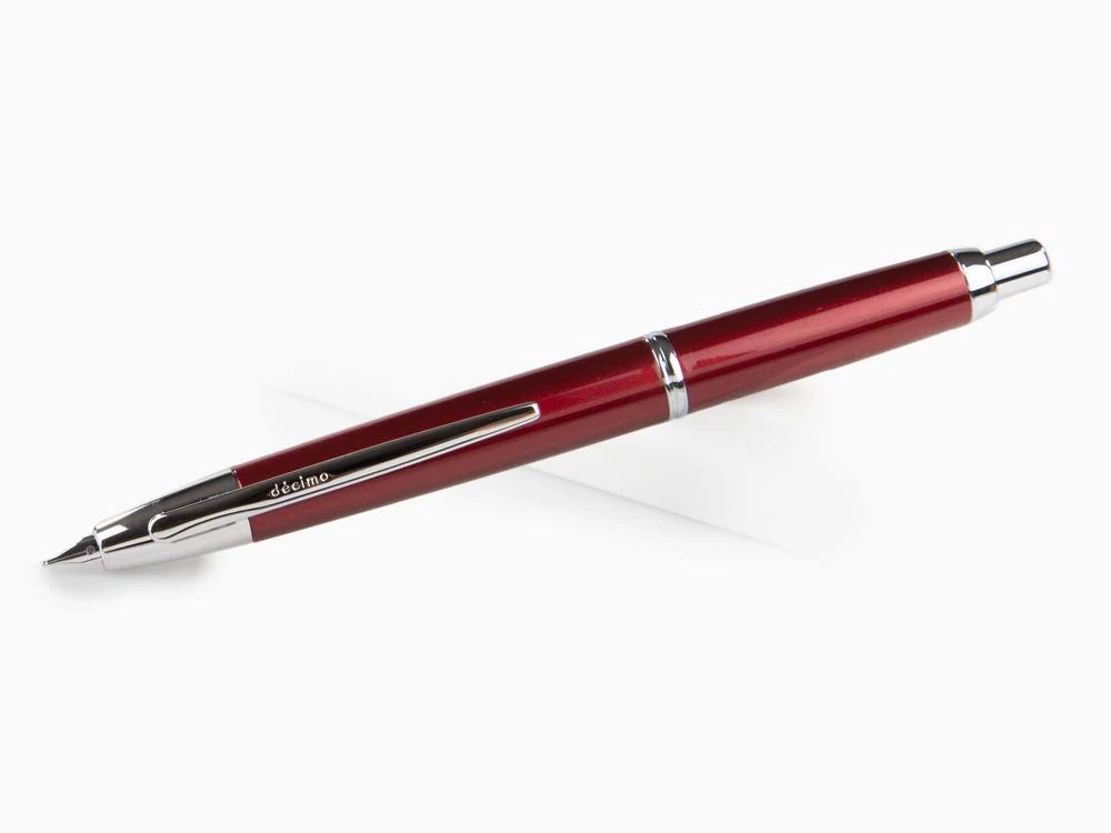 Pilot Capless Decimo Fountain Pen, Lacquer, Chrome, Red, FK-1500D-RH-RED - Image 2