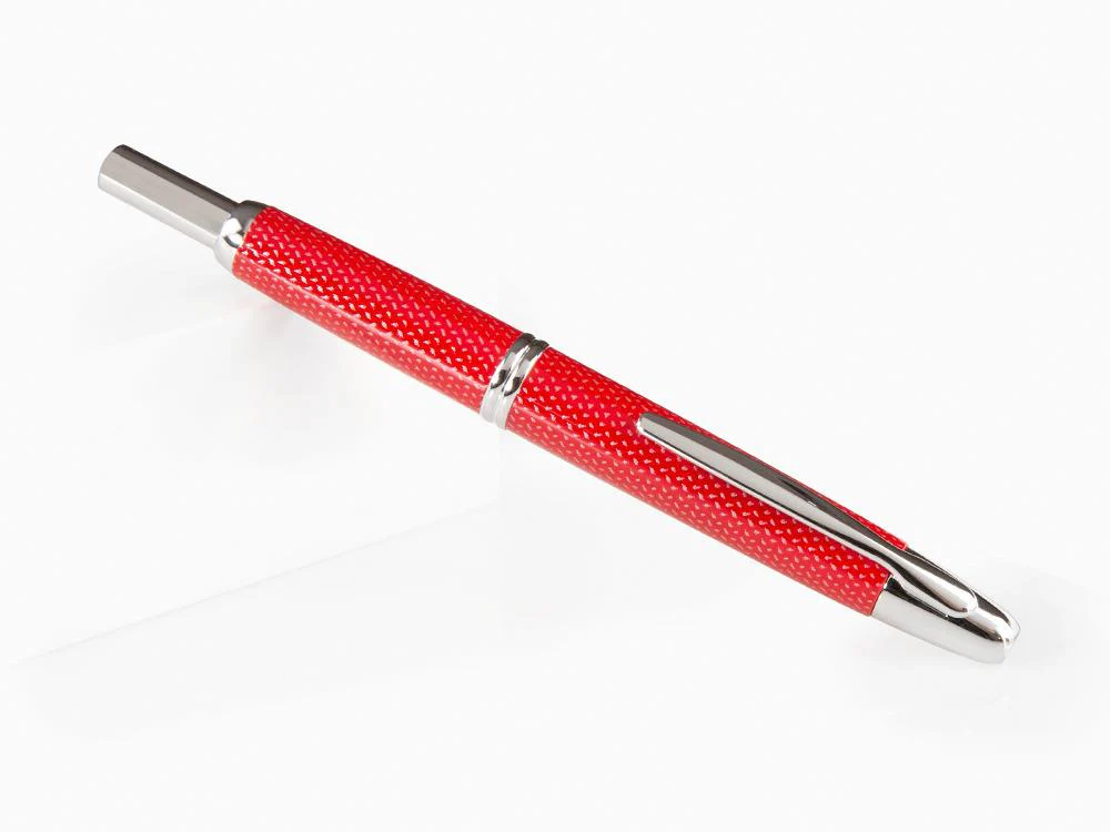 Pilot Capless Fountain Pen, Carbon fibre, Rhodium trim, Red - Image 3