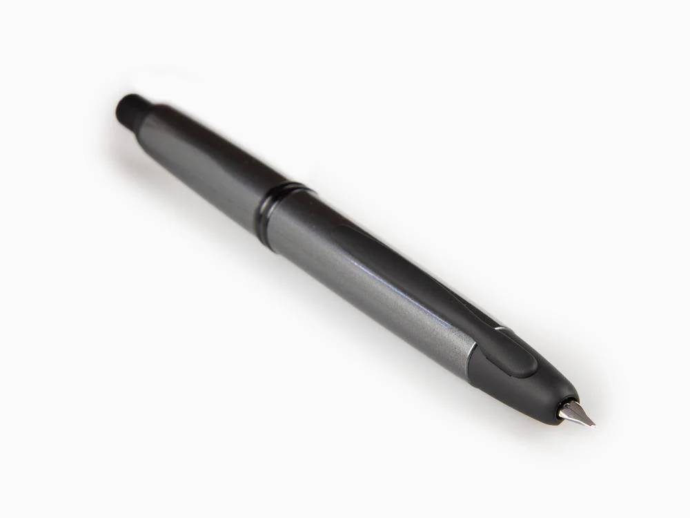 Pilot Capless Fountain Pen, Satin brass trim, Grey matt - Image 4
