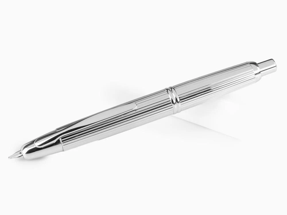 Pilot Capless Stripes Fountain Pen, Metal, Rhodium trim, Silver - Image 2