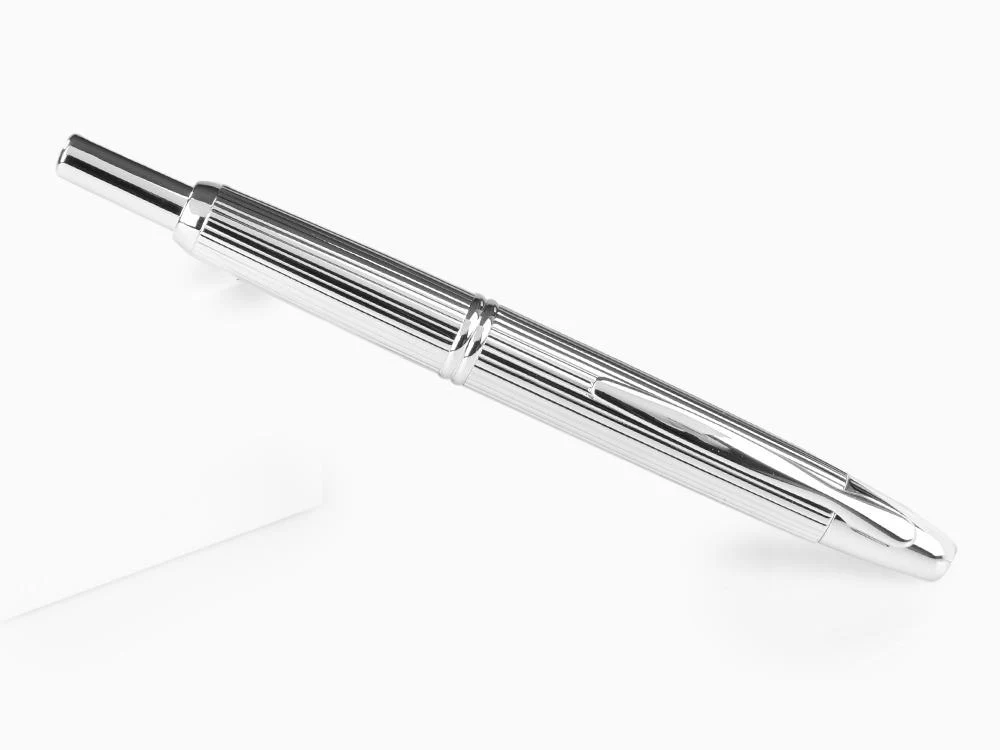 Pilot Capless Stripes Fountain Pen, Metal, Rhodium trim, Silver - Image 3