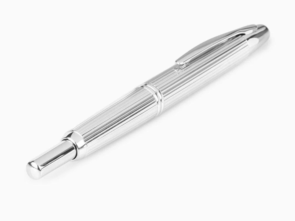 Pilot Capless Stripes Fountain Pen, Metal, Rhodium trim, Silver - Image 6