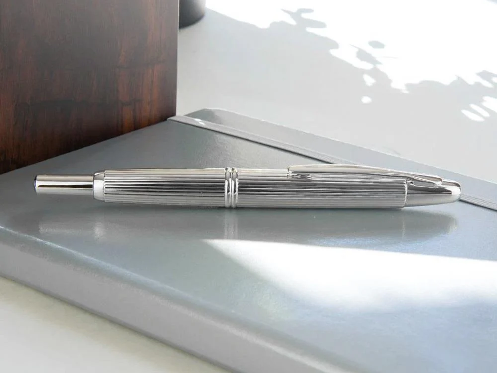Pilot Capless Stripes Fountain Pen, Metal, Rhodium trim, Silver - Image 9