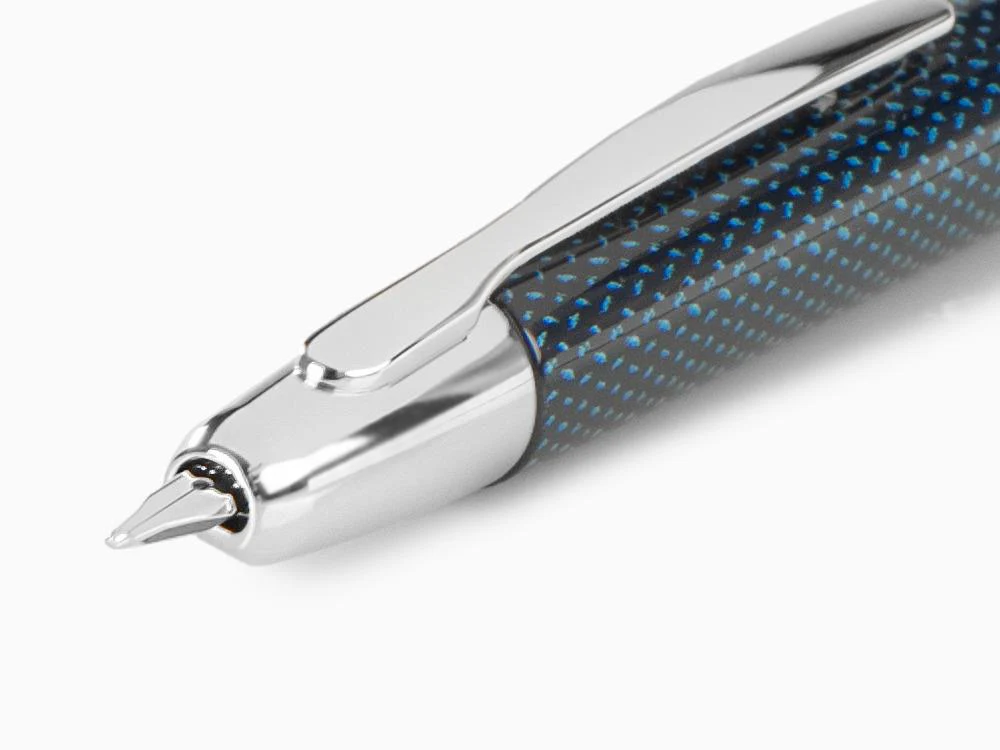 Pilot Capless Vanishing Blue Carbonesque Point Fountain Pen, Chrome - Image 4