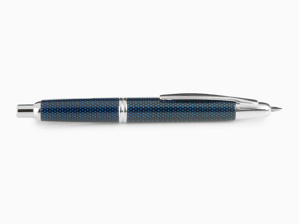 Pilot Capless Vanishing Blue Carbonesque Point Fountain Pen, Chrome - Image 7