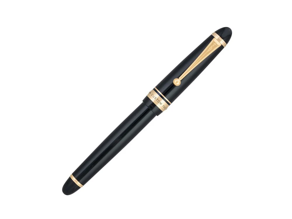 Pilot Custom 743 Fountain Pen, Gold plated, Black, FKK-3000R - Image 2