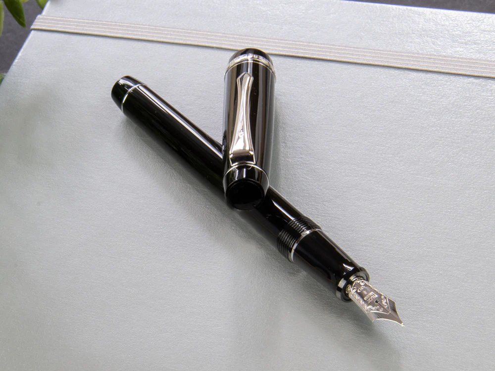 Pilot Custom Heritage 91 Fountain Pen, Resin, Chrome, Black, NH91N - Image 3