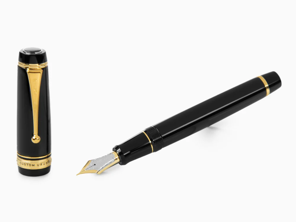 Pilot Custom Urushi Fountain Pen, Ebonite, Gold trim, Black, NPUN - Image 2