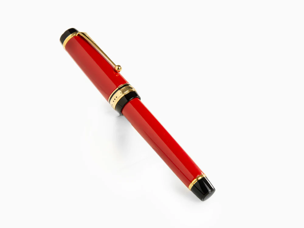 Pilot Custom Urushi Fountain Pen, Ebonite, Gold trim, Red, NPUR - Image 3
