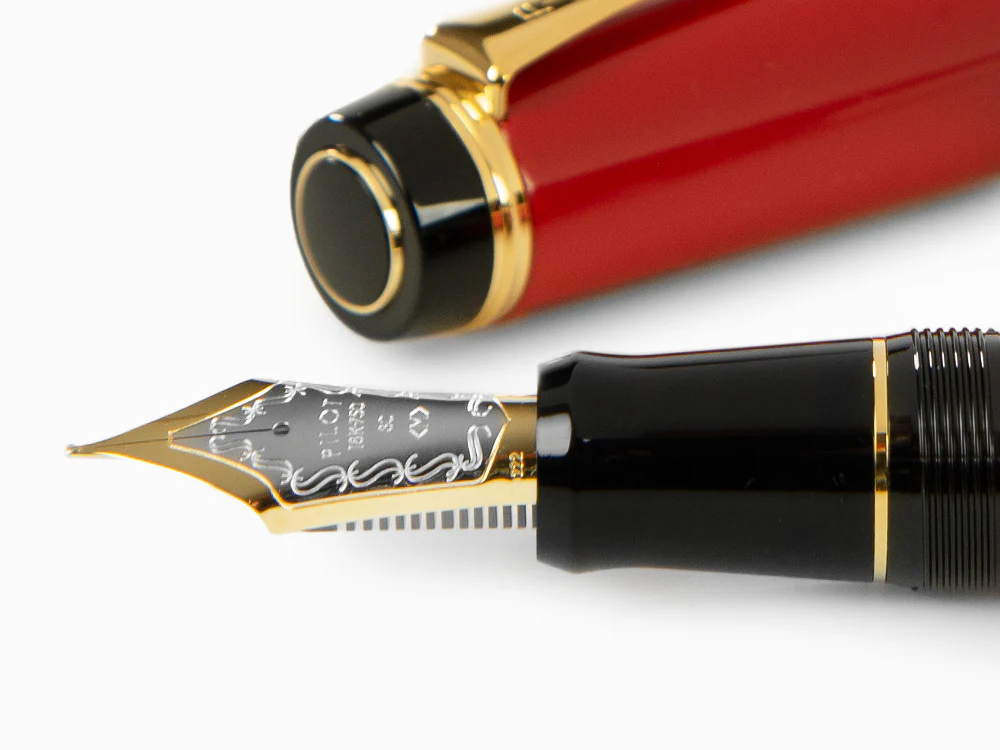 Pilot Custom Urushi Fountain Pen, Ebonite, Gold trim, Red, NPUR - Image 5