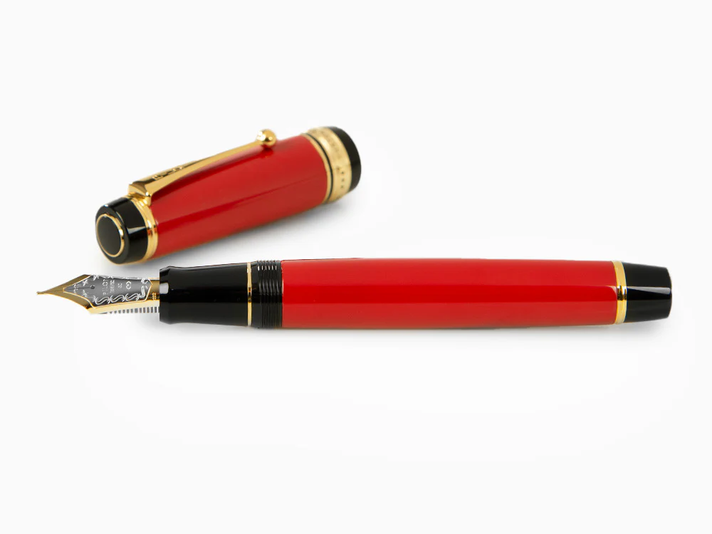 Pilot Custom Urushi Fountain Pen, Ebonite, Gold trim, Red, NPUR - Image 7