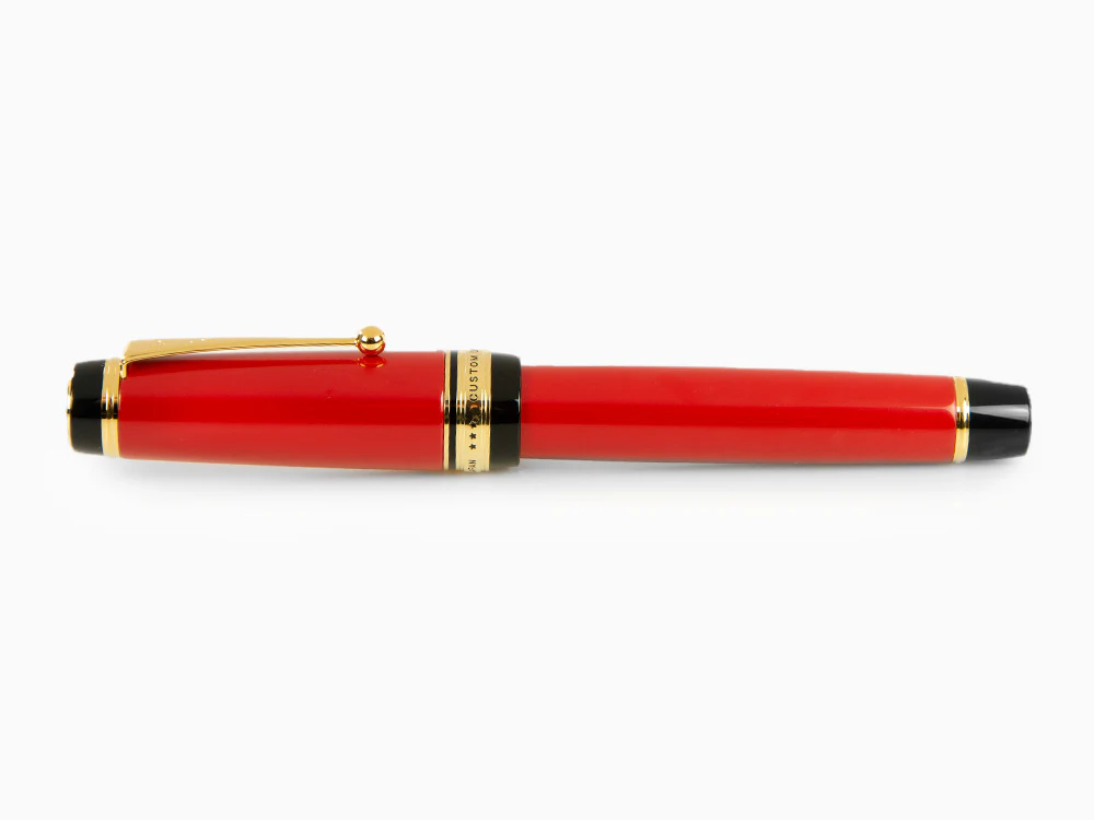 Pilot Custom Urushi Fountain Pen, Ebonite, Gold trim, Red, NPUR - Image 9