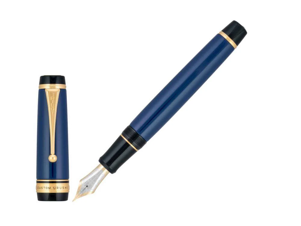 Pilot Custom Urushi Prussian Blue Fountain Pen, Gold trim,NPUA - Image 2