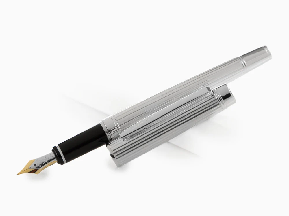 Pilot Grance Stripe Fountain Pen, Rhodium trim, Silver, FGNZ-35SS-GS - Image 4