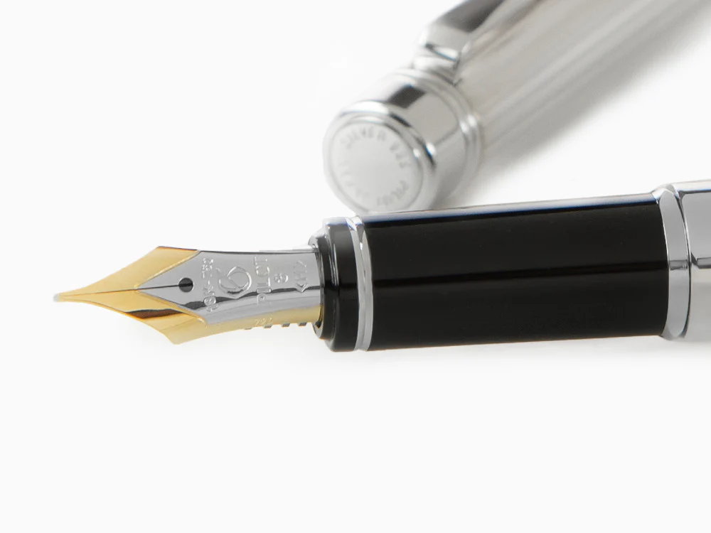Pilot Grance Stripe Fountain Pen, Rhodium trim, Silver, FGNZ-35SS-GS - Image 5