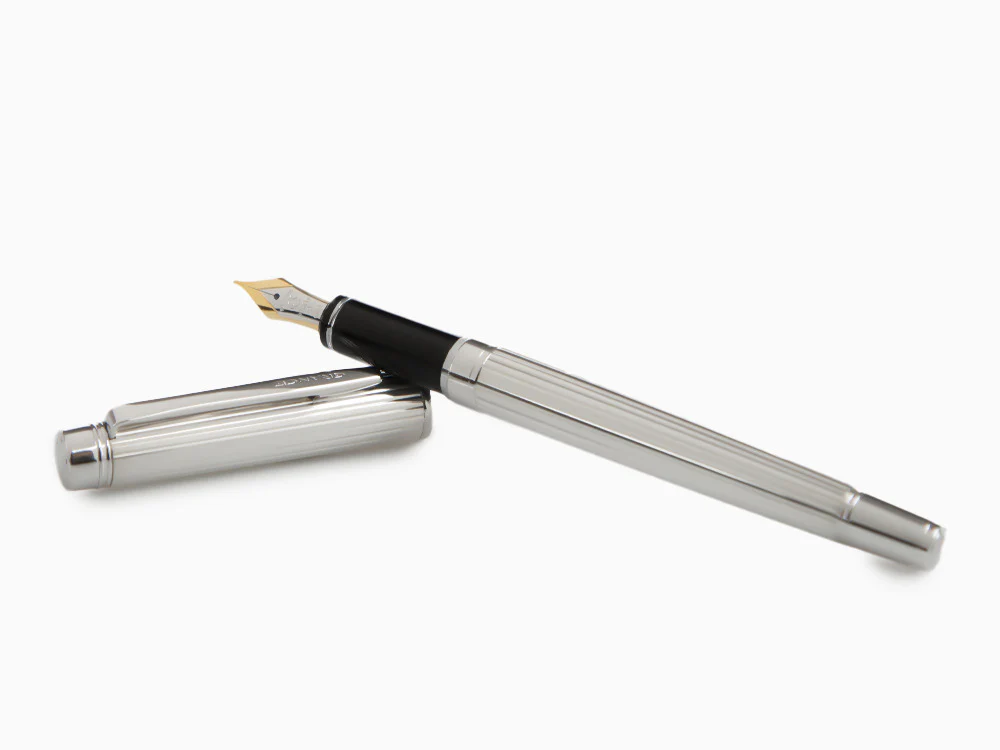Pilot Grance Stripe Fountain Pen, Rhodium trim, Silver, FGNZ-35SS-GS - Image 8