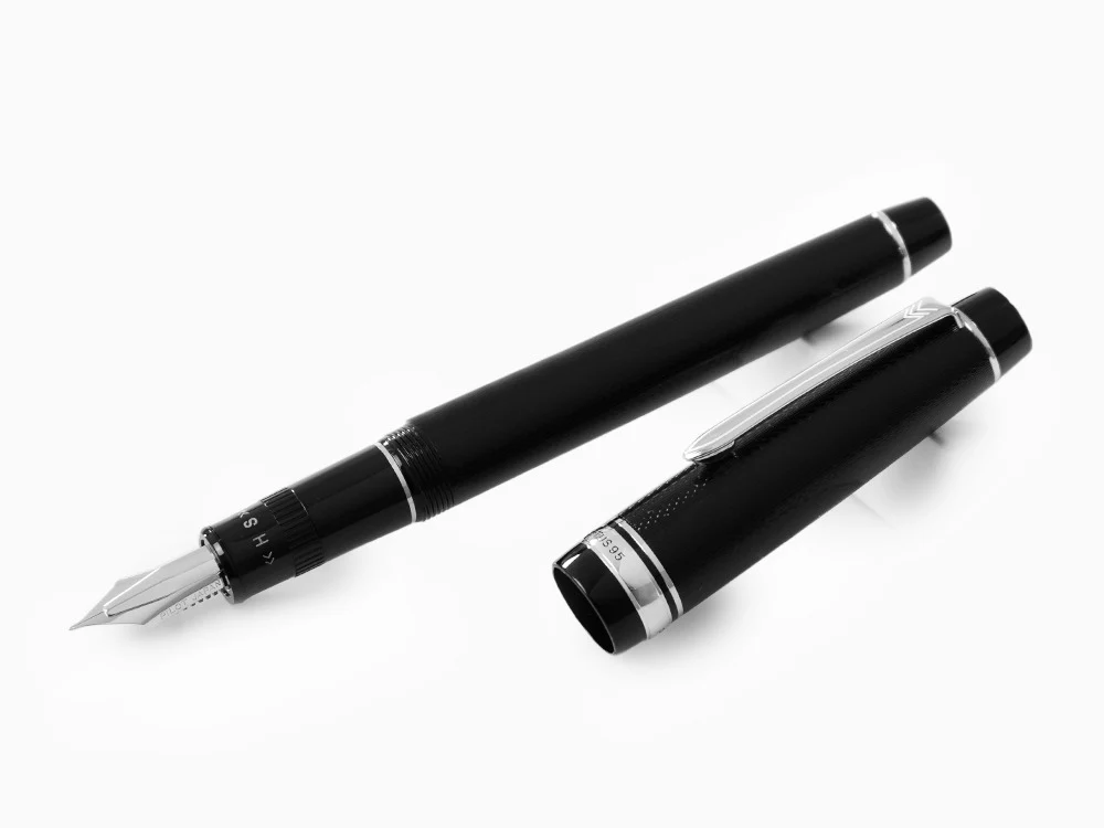 Pilot Justus 95 Fountain Pen, Resin, Rhodium trim, Black, FJ-3MRR-NB-NT - Image 4