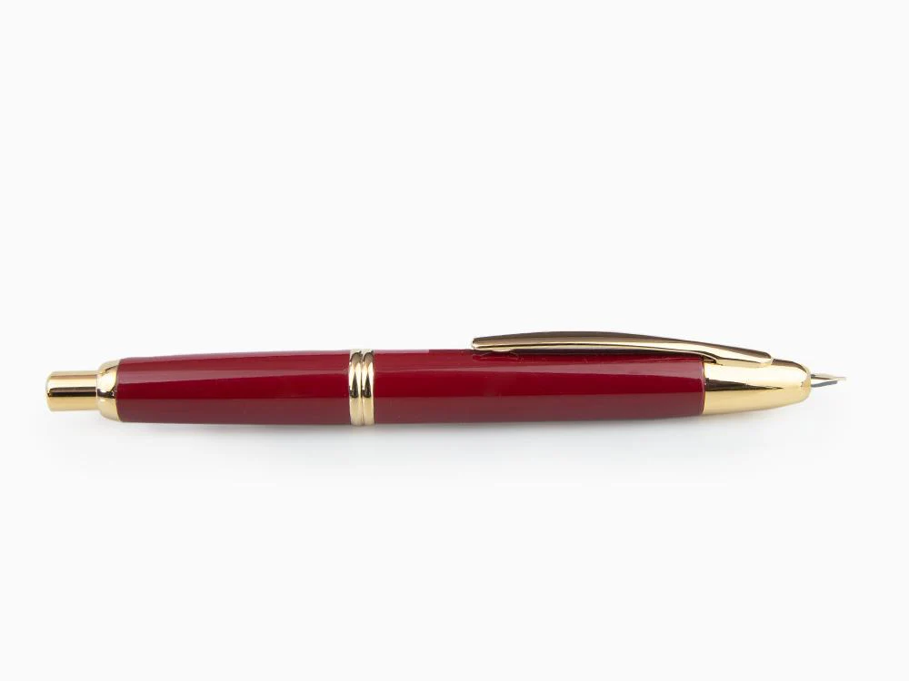 Pilot Retractable Fountain Pen, Gold, Red, "Capless" - Image 4
