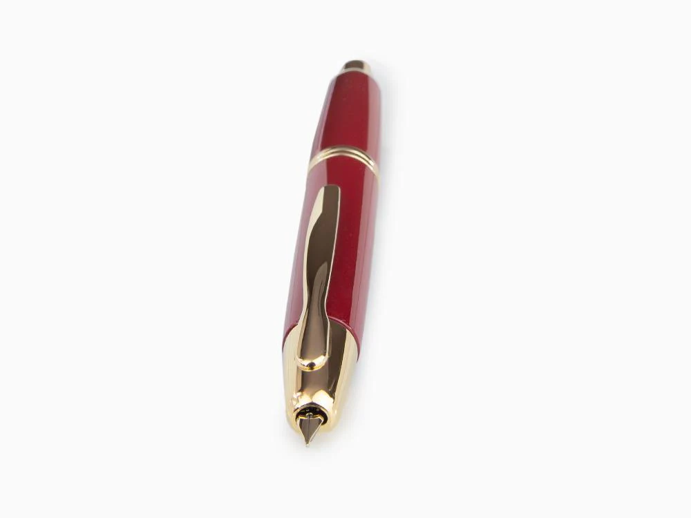 Pilot Retractable Fountain Pen, Gold, Red, "Capless" - Image 7