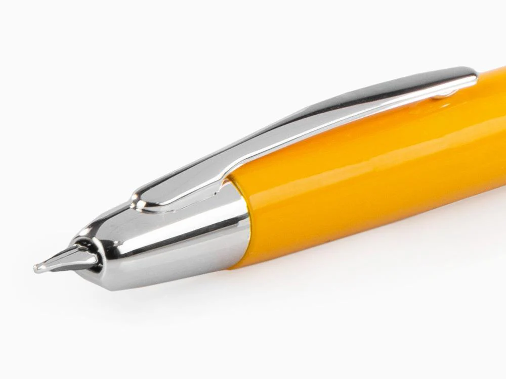 Pilot Retractable Fountain Pen Yellow Capless, Lacquer, Chrome - Image 5