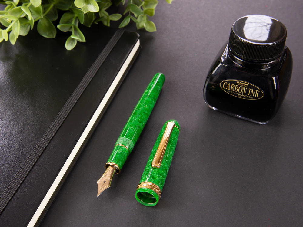 Platinum Celluloid Fountain Pen Jade -Gold Plated Trims- PTB-30000S-45 - Image 2