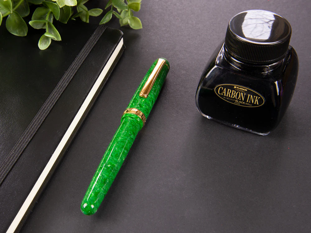 Platinum Celluloid Fountain Pen Jade -Gold Plated Trims- PTB-30000S-45 - Image 3