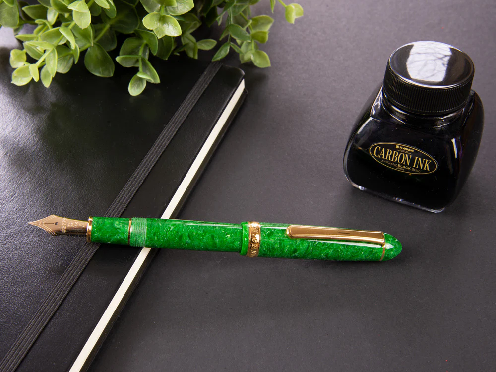 Platinum Celluloid Fountain Pen Jade -Gold Plated Trims- PTB-30000S-45 - Image 4