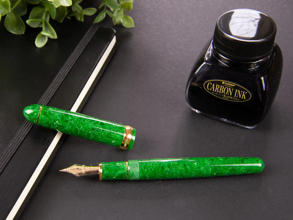 Platinum Celluloid Fountain Pen Jade -Gold Plated Trims- PTB-30000S-45 - Image 5