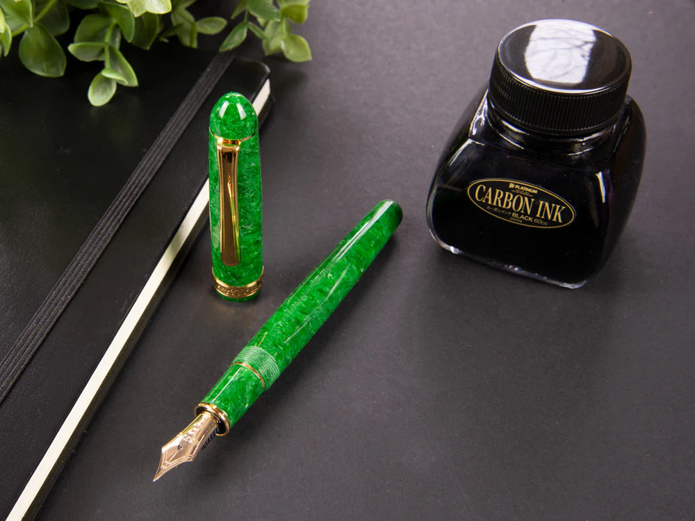 Platinum Celluloid Fountain Pen Jade -Gold Plated Trims- PTB-30000S-45 - Image 6