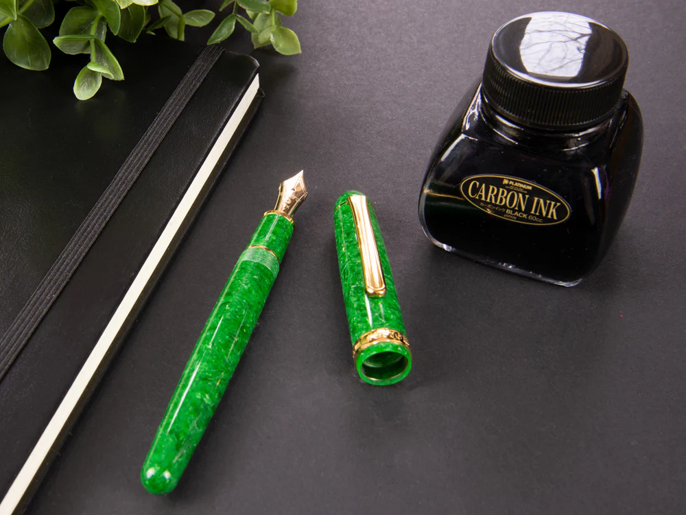 Platinum Celluloid Fountain Pen Jade -Gold Plated Trims- PTB-30000S-45 - Image 7