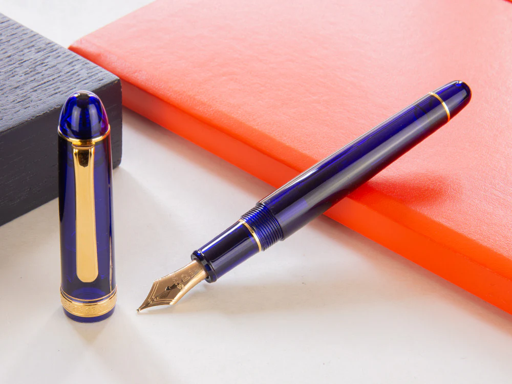 Platinum Century Chartres Blue Fountain Pen, Resin, PNB-15000A-51 - Image 3