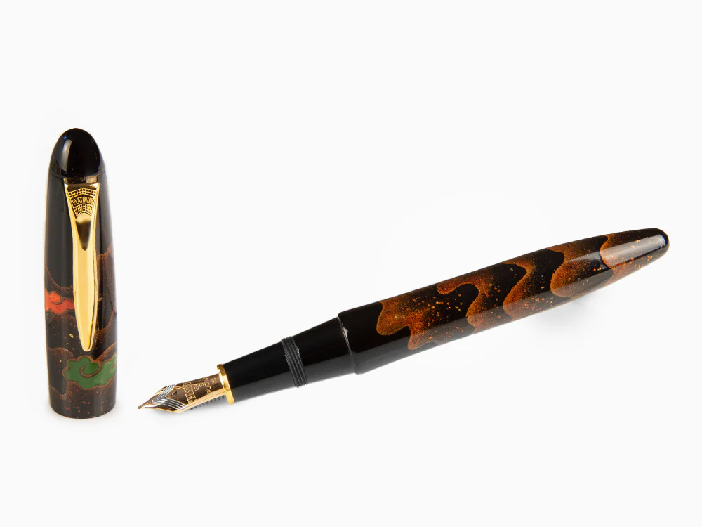 Platinum Izumo Fountain Pen, Black,Ginsen Yakumo, Maki-e - Image 2