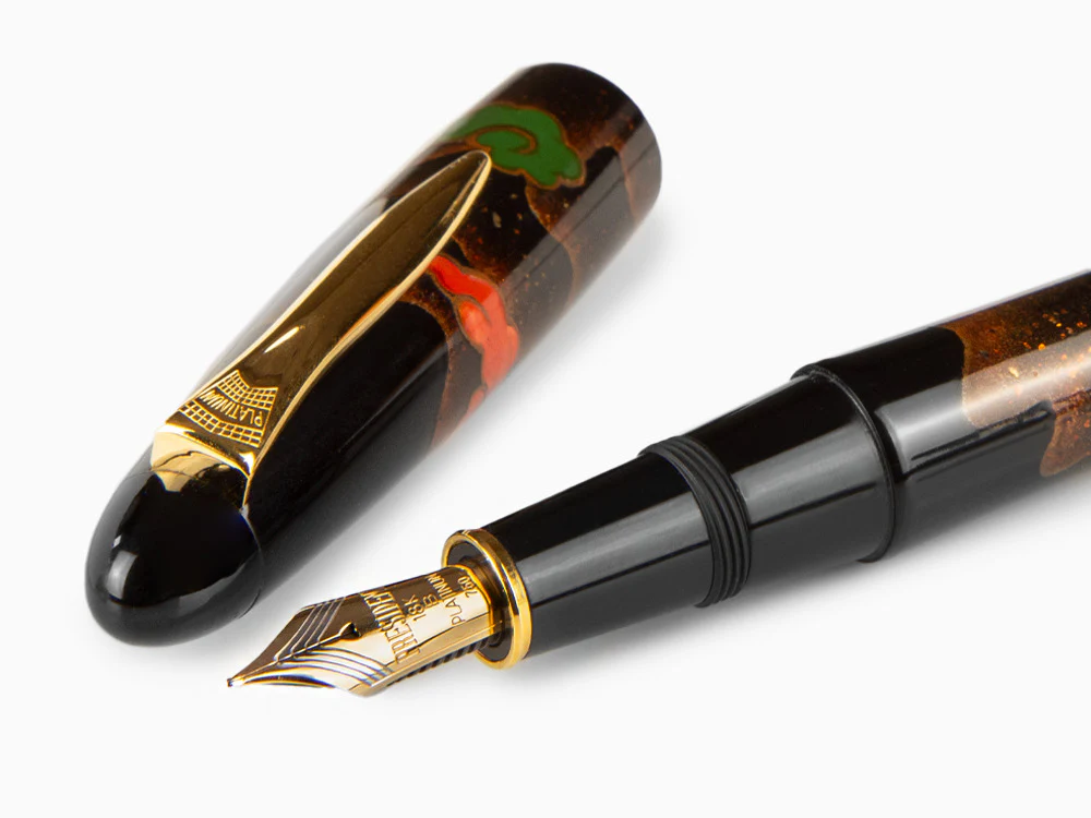 Platinum Izumo Fountain Pen, Black,Ginsen Yakumo, Maki-e - Image 5