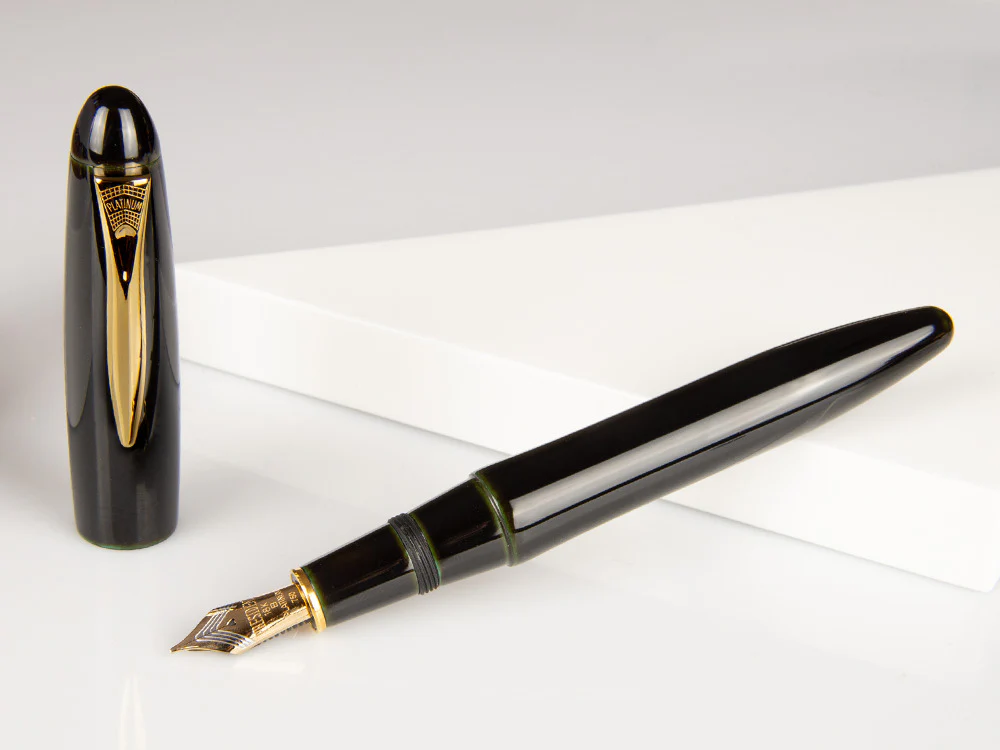 Platinum Izumo Fountain Pen, Green, Ebonite, Tamenuri PIZ-55000-27 - Image 2