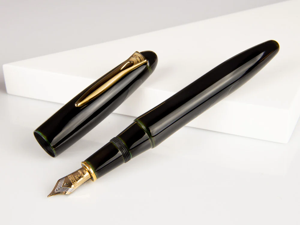 Platinum Izumo Fountain Pen, Green, Ebonite, Tamenuri PIZ-55000-27 - Image 4