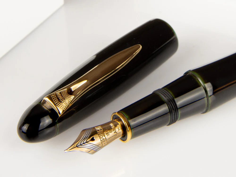 Platinum Izumo Fountain Pen, Green, Ebonite, Tamenuri PIZ-55000-27 - Image 5