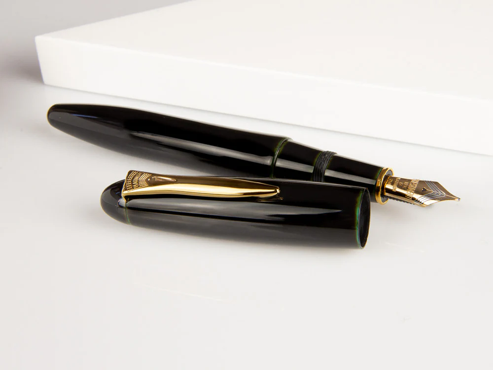 Platinum Izumo Fountain Pen, Green, Ebonite, Tamenuri PIZ-55000-27 - Image 7