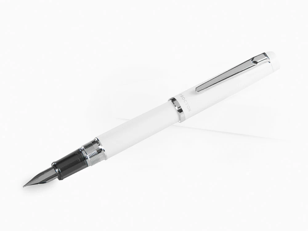 Platinum Procyon Porcelain Fountain Pen, Aluminium, White, PNS-5000-3 - Image 4