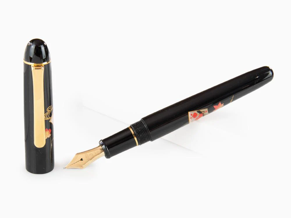 Platinum Urushi Maki-e Fountain Pen, Resin and lacquer, Senmen - Image 2