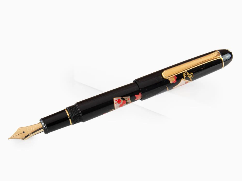 Platinum Urushi Maki-e Fountain Pen, Resin and lacquer, Senmen - Image 4
