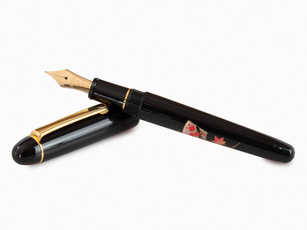 Platinum Urushi Maki-e Fountain Pen, Resin and lacquer, Senmen - Image 8